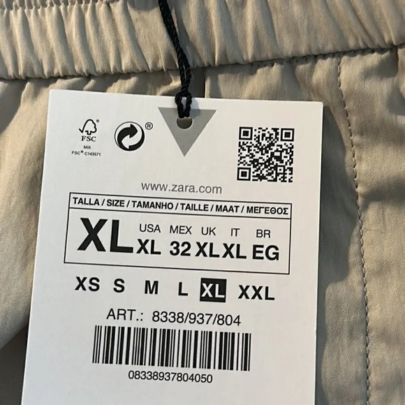 ZARA | Pearl Gray | NYLON BLEND SHORTS - Picture 9 of 13